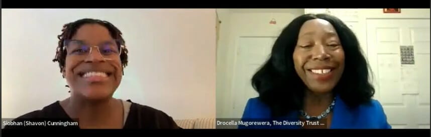 Drocella Mugorewera and Siobhan Cunningham Interview Screenshot